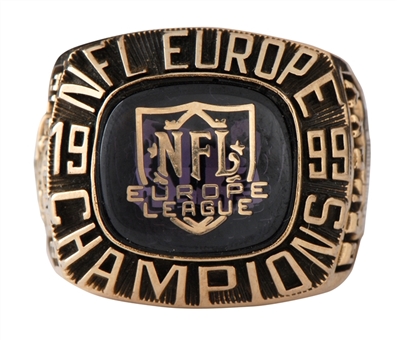 1999 Frankfurt Galaxy NFL Europe Championship Players Ring - Jimmy Clements